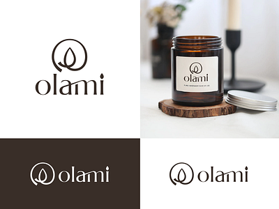 Olami brand branding candle design elegant fire flame flat graphic design illustration logo logotype mark minimalism minimalistic modern sign vector