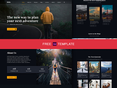 Raido Landing Page - Free Adobe XD template adobexd minimal ui ui ux uidesign uiux