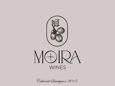 Moira Wines branding design grapes illustration illustrator logo minimal vector wine wines