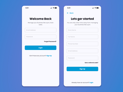 Login / Signup - Mobile App branding business card design forgot password form graphic design illustration ios login logo mobile password register sign up signin sing in ui