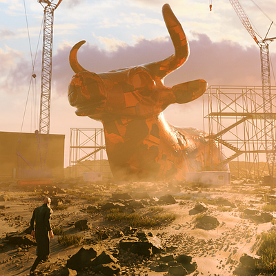 BULL 3d art blender c4d design everyday graphic design maxon nft octane otoy render surreal