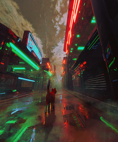 CYBER CAT 3d art blender design everyday graphic design nft surreal