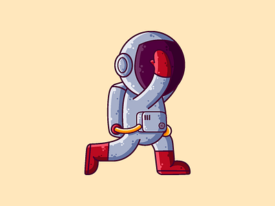 Astronaut Stretching astronaut cartoon character cute graphic design icon illustration space sport vector