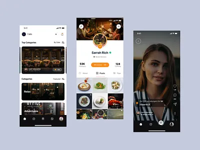 Social App - Restaurant app application chat clean community horeca ios meal mobile app mobile design restaurant reviews social app social application social media social network ui ux video