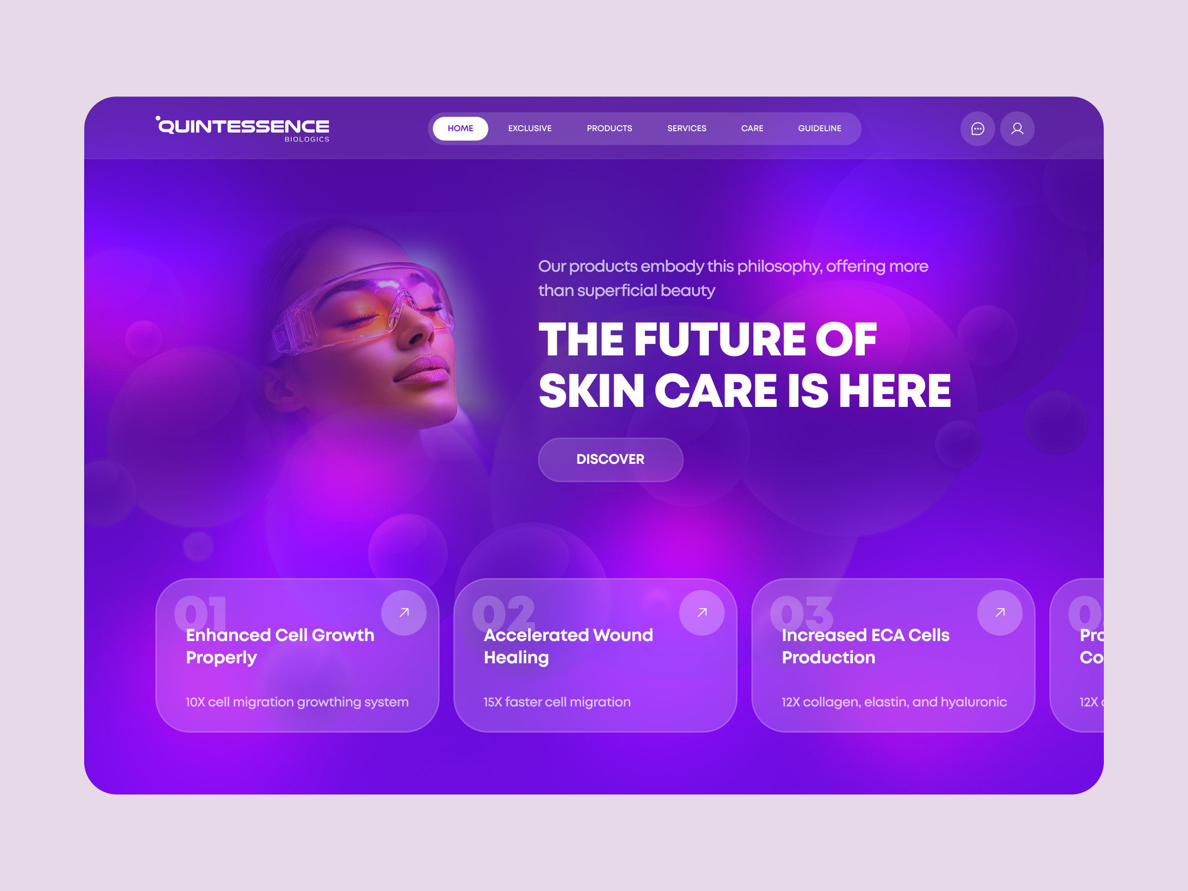 Quintessence Biologics branding design figma layout mockup product prototype ui uiux ux website