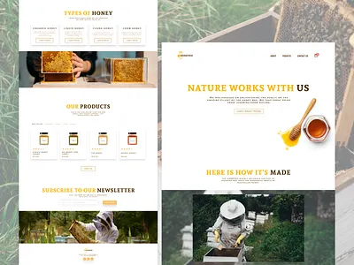 HONEYOU: Landing Page for online store design figma honey landing page nature web design