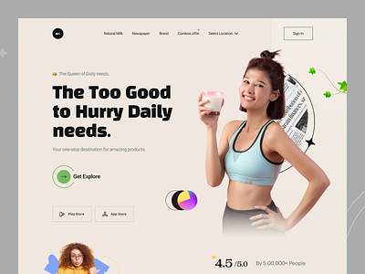 Dailyneeds Website arulmani cuberto dailyneeds milk app mobile app newspaper app payment subscription ui webdesign