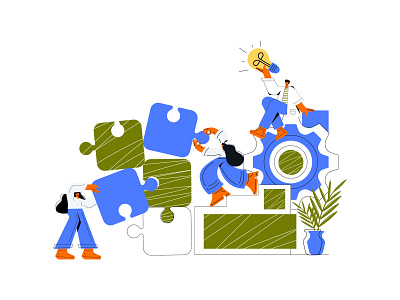Teamwork vector