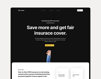 P2P | Landing Page branding illustration insurance landing page web page