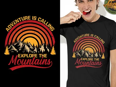 Vintage Adventure T-shirt Design adventure logo adventure shirt adventure t shirt branding design graphic design illustration logo merch by amazon motion graphics mountain shirt mountain shirt design mountain t shirt mountain t shirt designs print retro tshirt design t shirt design tshirt design typography tshirt vintage tshirt