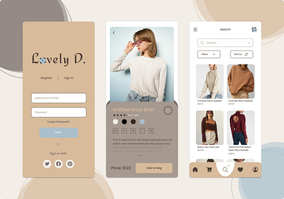 7 Day Design Challenge: 04 Clothing App - Mobile Design branding design figma logo ui web design