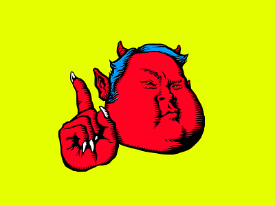 Devil character devil face flat illustration