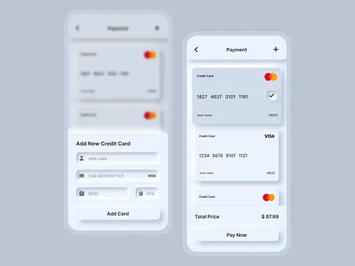 Credit Card Checkout - Daily UI 002 app appdesign creditcard dailyui design figma ios light mockup neumorphism ui uidesign userinterface