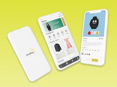 Shopbag E commerce App e commerce app mobile app product design ui ui ux design