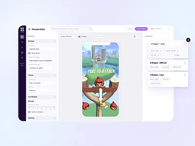 Playable Editor Dashboard ui ux