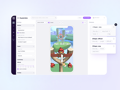 Playable Editor Dashboard ui ux