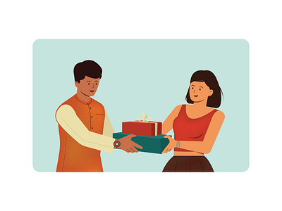 Raksha Bandhan Festival👫😀🎁 art avatar boy vector brother sister celebration festival flat vector gift girl vector human vector illustration indian indian family indian festival layout design minimal vector rakhi raksha bandhan together vector