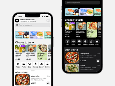 Trattoria Restraurante | Delivery app application apps cafe clean coffee concept delivery figma food home screen inspiration ios app maps menu mobile pizza restaurant typography ui design ui ux