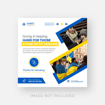 Charity social media post template design social media post