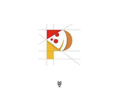 P Pizza Logo Design app branding design flat golden ratio grid logo icon illustration line art logo pizza vector