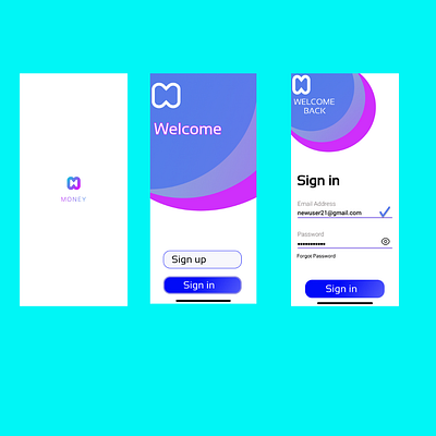 Landing page for MONEY design logo ui ux