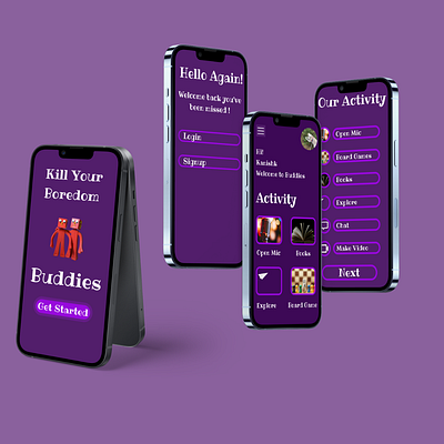 Buddies app design typography ui ux