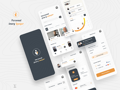 Injury Lawyer App Design app app design branding graphic design hire lawyer injury layer app lawyer lawyer app mobile app design personal layer app ui ui design uiux ux ux design