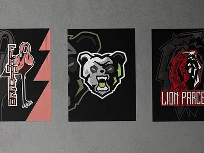 animal esport logo animal branding design esport flamingo graphic design lion logo panda poster