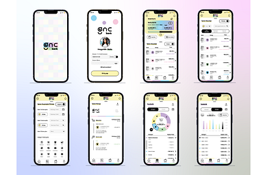 Bank App for youngers branding logo ui ux