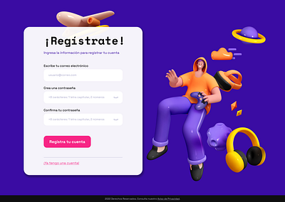 Landing Page de registro dailyui formulario high fidelity landingpage registro ui ui mexico uiux ux wireframe