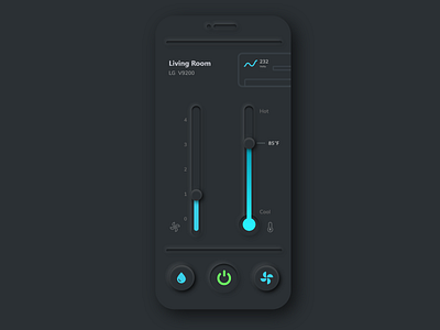 AC Panel neomorphism ui ux