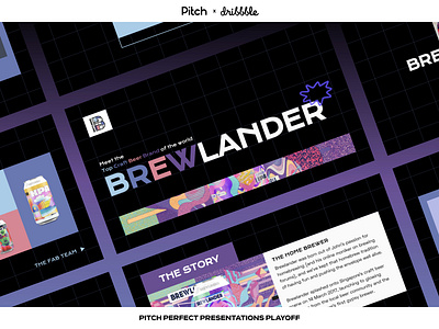 Pitch x Dribbble x Brewlander about us black brand brew color scheme dark dribbble drink geometric design geometry gradient graphic design graphics landing page pitch playoff presentation product template web design