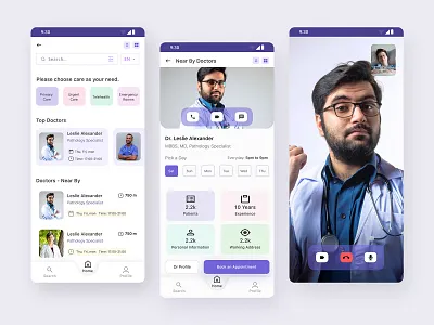 Doctor appointment app UI UX Design figma android app app app ui design application ui design branding design design system doctors appointment graphic design ios app mobile app design typography ui ui design uiux wireframe design