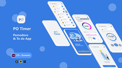PO Timer casestudy logo pomodoro technique to do list app ui uiux user interface ux