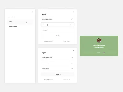 Sign-in flow design system desktop modal ui