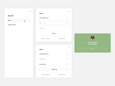 Sign-in flow design system desktop modal ui