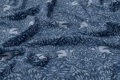 Blue Ornament with Griffins damascus ornament ornament seamless pattern textile design winter