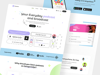 Podcast Landing Page design hero page hero web landing page podcast design ui ui design web design website