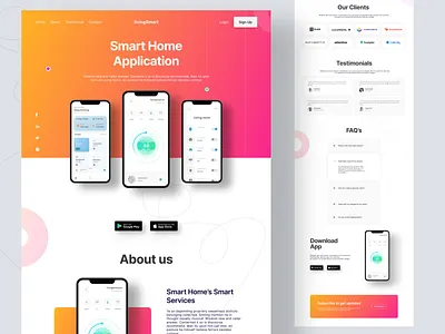 Smart Home Landing Page branding design design app landing page ui ui ux ux web design