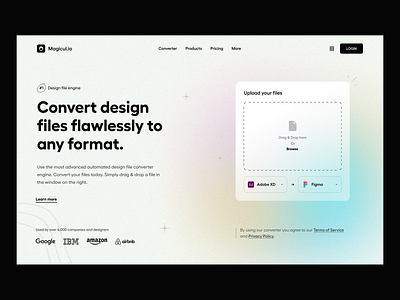Magicul.io Hero Section UI Concept design converter hero magicul.io ui design webdesign