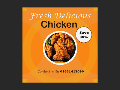 fresh Delicious Chicken adobe adobe photoshop banner design branding delicious chicken design designer flyer flyer design food food banner food design fresh graphic design logo logo design mr.designer photoshop