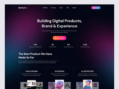 Bantuin-it - Creative Design Agency Landing Page agency agency website clean company creative creative agency creative direction home page landing page modern personal branding portfolio portfolio website studio ui ux web web design website website design