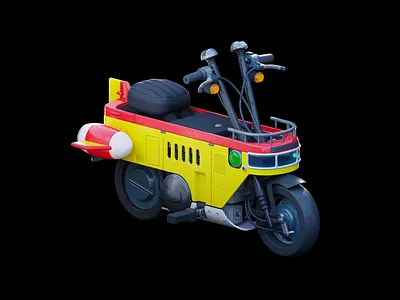 Fluttercompo 3d b3d bike blender blender3d color cycles design illustration isometric isometry minimal motorcycle stylized