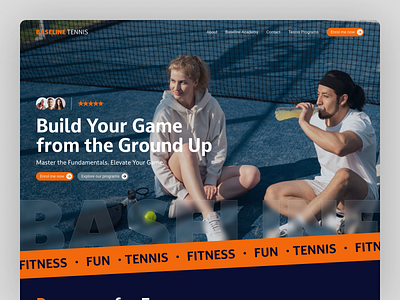 Baseline Tennis – High-Performance Tennis Web Design Concept athletes australia racquet racquetsport