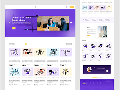 Online Learning Platform branding course design education illustration online learning ui uiux ux web design website