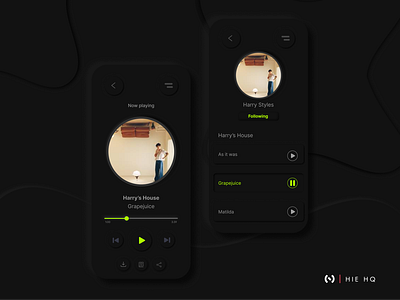 Music player app app branding design entertainment illustration interaction design logo music music player neumorphic effect neumorphism podcast product design ui ui design ux