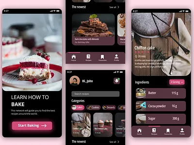 FOOD RECIPE APPLICATION design ui uiuxdesign ux