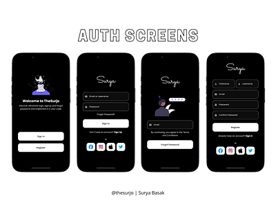 Login Signup Design - Flutter App android android app app dark mode design flutter forgot password graphic design ionic ios login mobile app mockup react react native responsive responsive app signup ui ux