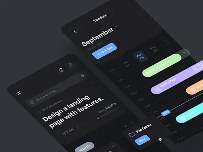 Taskez. – Dark mode – Mobile App app brand branding clean clean ui concept dark dark mode dashboard design graphic design illustration interface logo manager minimal task managment ui ux web