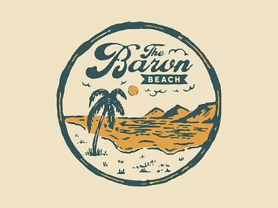 The Baron Beach artwork badge badgedesign beach branding design graphic design illustration logo vector vintagedesign vintagelogo